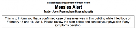 Measles Alert