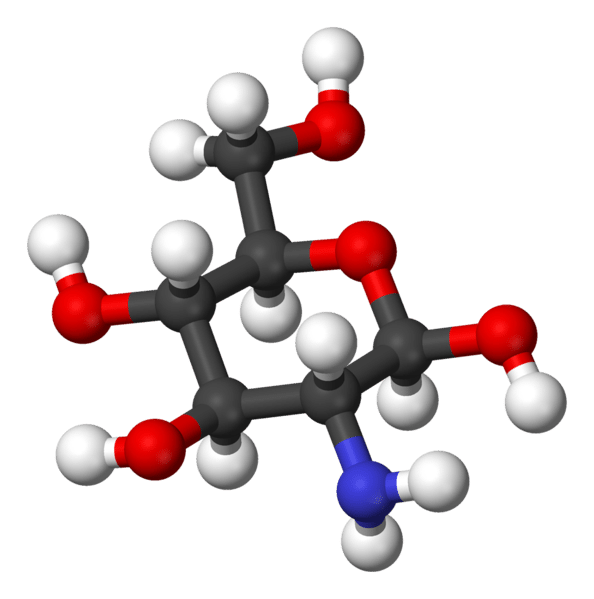  Stick-and-ball model of the glucosamine molecule (from the Wikimedia Commons, image by Benjah-bmm27)