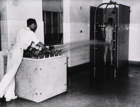 Patient undergoing hydrotherapy treatment