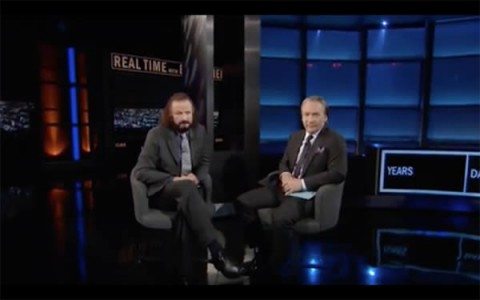 Bill Maher (right) expresses admiration for HIV quack Samir Chachoua (right), who claims to be able to cure people of HIV and cancer using milk from arthritic goats.
