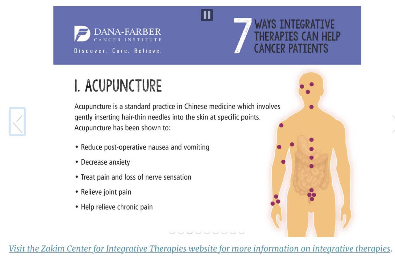 Dana Farber on acupuncture