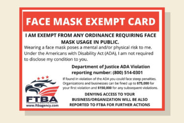 Mask exemption