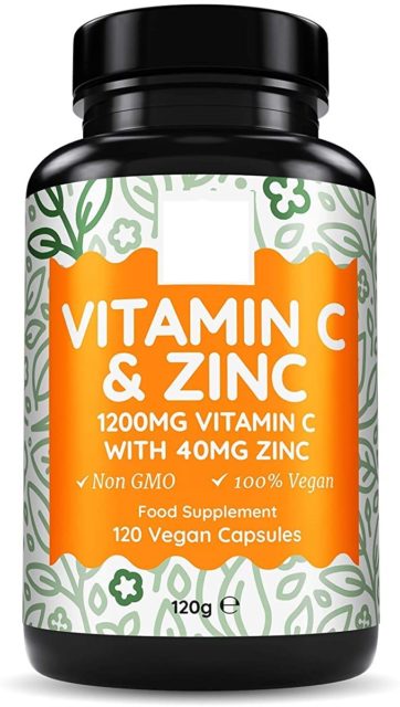 Bottle of Vitamin C and Zinc