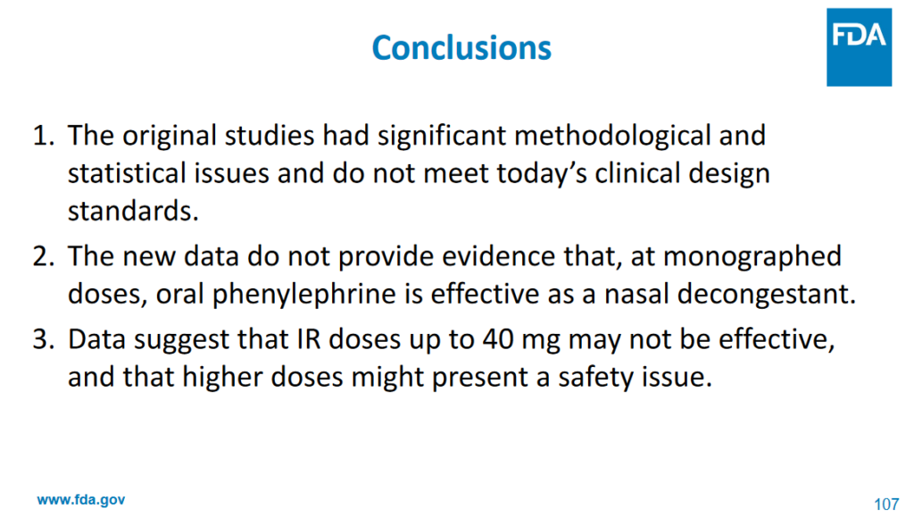 Decongestant doesn’t work, concludes FDA advisory committee Science