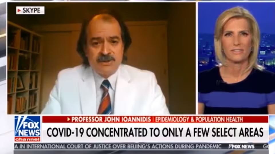 John Ioannidis on Fox News with Laura Ingraham