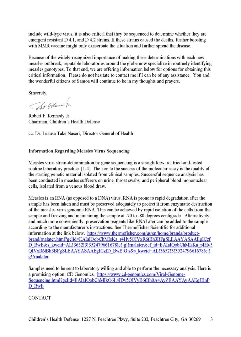 Gaslighting RFK Jr.’s role in the deadly Samoan measles outbreak ...