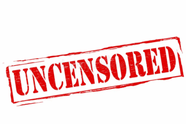 A red, stamped-style rectangular box with the word "UNCENSORED" in bold, capital letters against a white background.