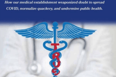Book cover for "Everyone Else Is Lying to You" by Jonathan Howard MD, featuring hands holding a caduceus symbol with the word "TRUTH" vertically aligned, and a subtitle about COVID, quackery, and public health.