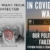 Two book covers side by side. The left shows a gloved hand holding a model of the COVID-19 virus with flowers, titled “We Want Them Infected.” The right shows a road sign reading "Closed Due to COVID-19," titled "In COVID's Wake.