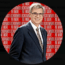 A man in a suit smiles, his portrait superimposed on a red background with "NO MORE LOCKDOWNS!" repeated.