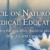 Text reads: "Council on Naturopathic Medical Education. Accrediting naturopathic doctoral programs in the U.S. and Canada," over a blurred background with a white daisy flower.