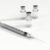 A syringe with a needle is placed in front of three small glass vials containing a clear liquid, all set on a white surface.