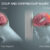 Diagram showing coup and contrecoup brain injuries: the left shows a head hitting a surface with primary impact to the front brain; the right shows secondary impact at the back of the brain, both highlighted in red.