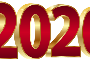 Large red numbers “2020” with gold borders, shown against a transparent background.