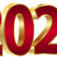 Large red numbers “2020” with gold borders, shown against a transparent background.