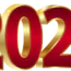 Large red numbers “2020” with gold borders, shown against a transparent background.
