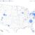 Map of the U.S. showing blue and red circles indicating imported and local measles cases, respectively, by location. Circle sizes vary, with larger clusters in the Northeast, Midwest, and Pacific Coast.