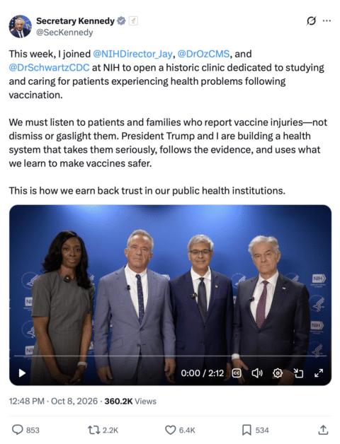 Robert F. Kennedy Jr.'s vaccine injury clinic.